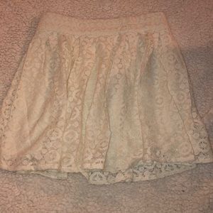 Cream lacey skater skirt